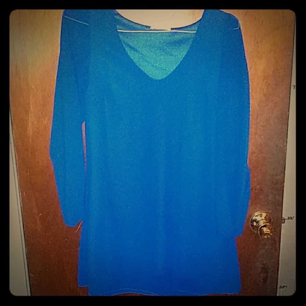Blue Open Sleeve Dress